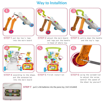 Baby Push Walker Sit to Stand Toddler Learning Walking Toys for 6 12 Months