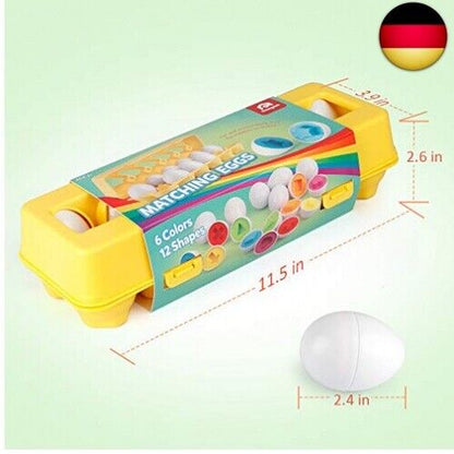 Coogam Matching Eggs 12-TLG. Set Color & Shape Recognition Sorter Puzzle Für