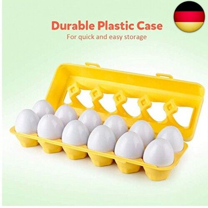 Coogam Matching Eggs 12-TLG. Set Color & Shape Recognition Sorter Puzzle Für