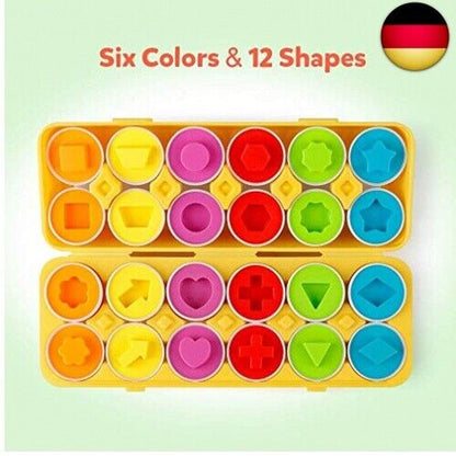 Coogam Matching Eggs 12-TLG. Set Color & Shape Recognition Sorter Puzzle Für