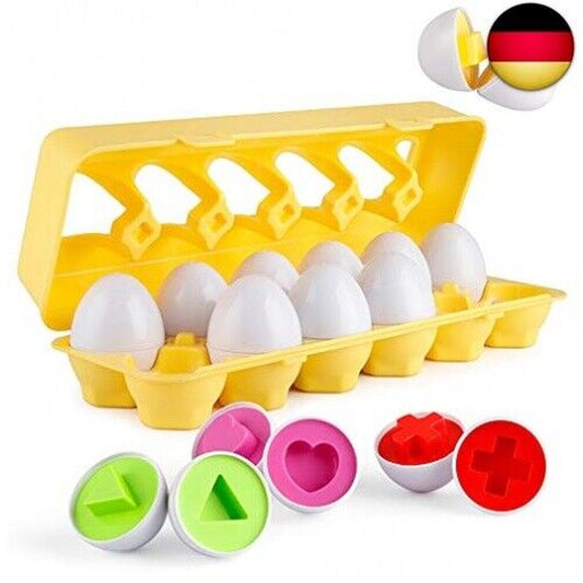 Coogam Matching Eggs 12-TLG. Set Color & Shape Recognition Sorter Puzzle Für