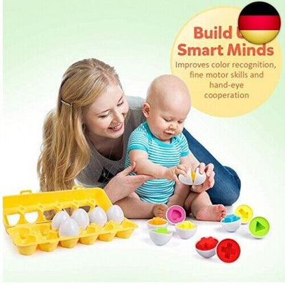 Coogam Matching Eggs 12-TLG. Set Color & Shape Recognition Sorter Puzzle Für