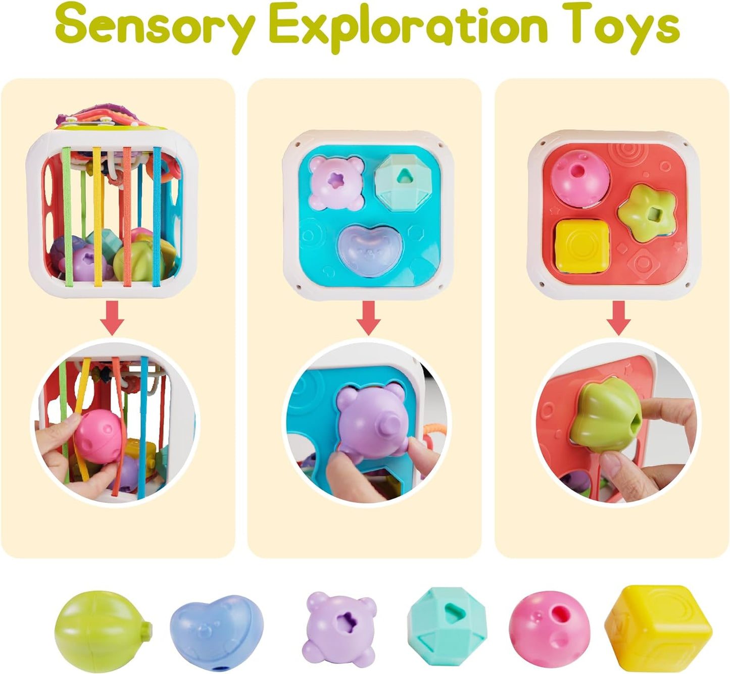 7 in 1 Baby Toys 6 to 12 Months Activity Cube Montessori Toys for 1 2 Year Old B