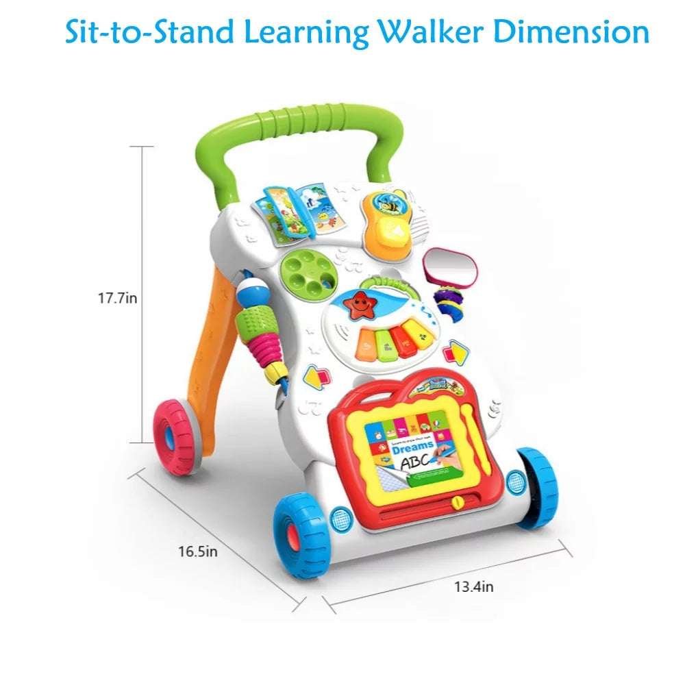 Baby Push Walker Sit to Stand Toddler Learning Walking Toys for 6 12 Months