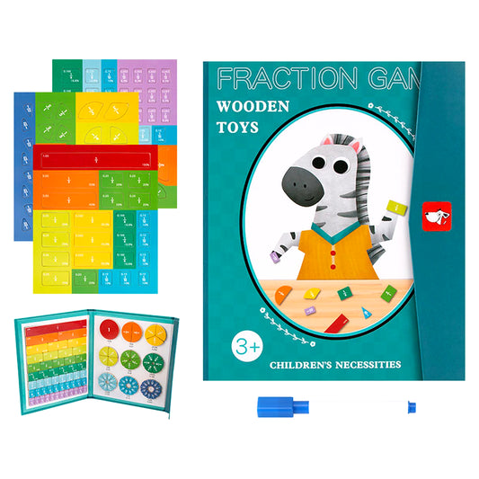 Children Fraction Learning Math Toys Educational Toy Fraction Learning Board