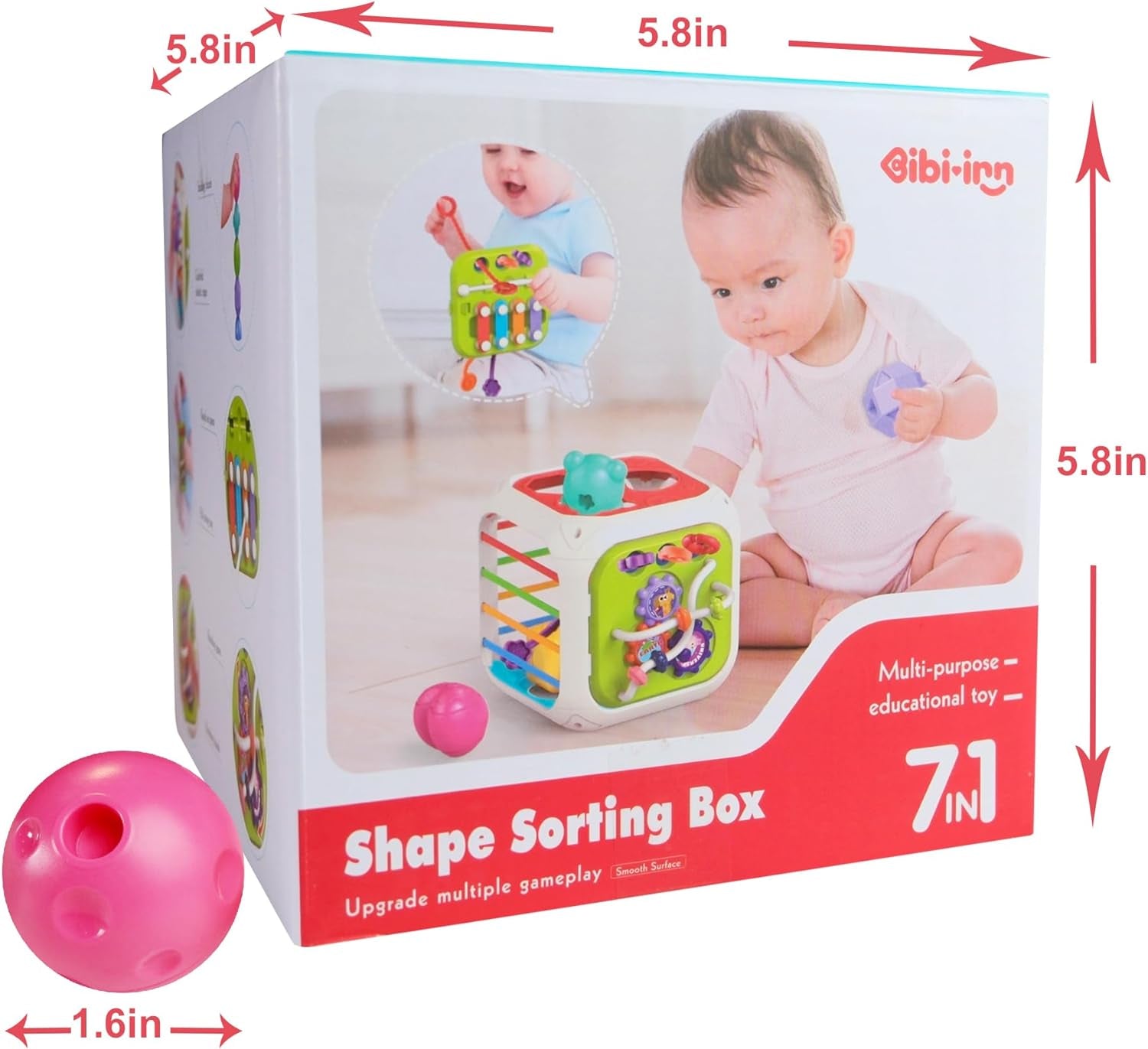 7 in 1 Baby Toys 6 to 12 Months Activity Cube Montessori Toys for 1 2 Year Old B